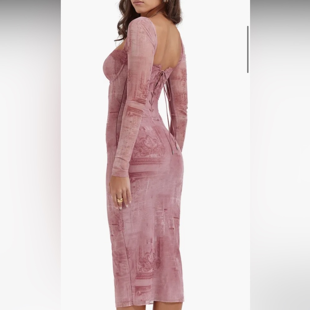 House of CB Serafina Pink Print Corset Dress